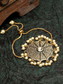 PANASH - Gold-Plated and Pearls Beaded Handcrafted Bracelet