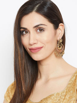 PANASH - Gold-Plated Red Classic Drop Earrings