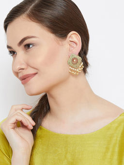 PANASH - Gold-Plated and Green Square Pearl Earring
