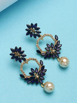 PANASH - Gold -Plated Handcrafted Floral Drop Earrings