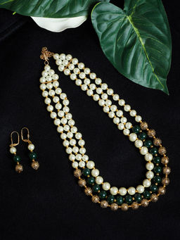 PANASH - Gold-Plated Handcrafted Pearl Jewellery Set (Set of 2)