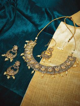 PANASH - Gold-Plated Pearl Studded Handcrafted Jewellery Set