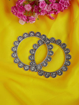 PANASH - Silver-Plated Oxidised Bangles (Set of 2)
