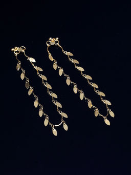 PANASH - Set Of 2 Gold-Plated Handcrafted Leaf-Shaped Anklets