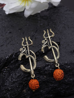 PANASH - Oxidised Silver-toned Rudraksh Drop Earrings