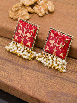 PANASH - Gold Contemporary Drop Earrings