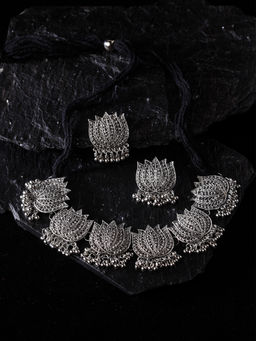 PANASH - Oxidised Silver-Plated Handcrafted Jewellery Set (Set of 2)