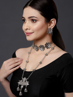 PANASH - Silver-Plated Oxidised Handcrafted Jewellery (Set of 3)