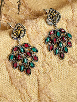 PANASH - Oxidised Silver-plated Drop Earring