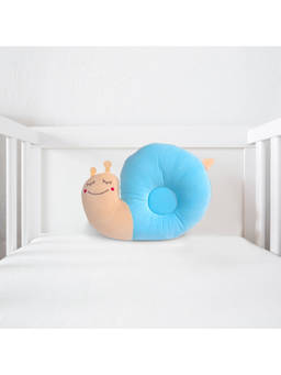 Baby Moo - Snail Blue Pillow
