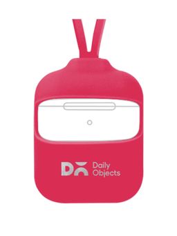 DailyObjects - Pink Silicone Sling Airpods Case Cover