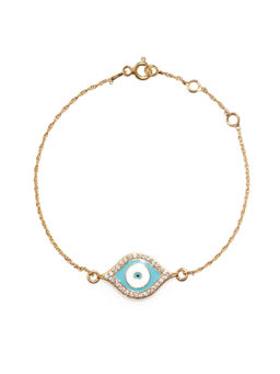 Pipa Bella by Nykaa Fashion - Gold Plated Blue Enamel CZ Studded Evil Eye Bracelet