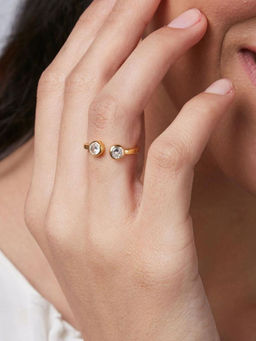 Pipa Bella by Nykaa Fashion - White Stone Minimal Ring