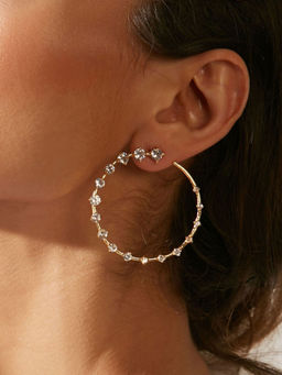 Pipa Bella by Nykaa Fashion - White Hoop Earrings