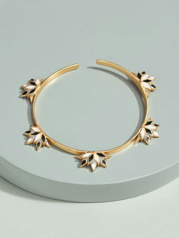 Pipa Bella by Nykaa Fashion - Gold-Toned Enamel Cuff Bracelet