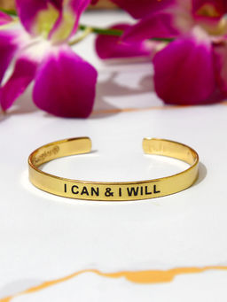 Pipa Bella by Nykaa Fashion - Gold Plated 'I Can & I Will' Bangle
