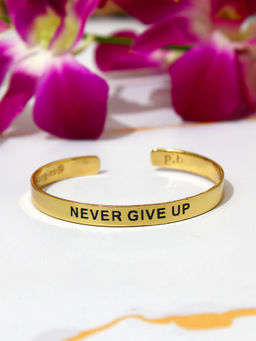 Pipa Bella by Nykaa Fashion - Gold Plated Never Give Up Cuff Bracelet