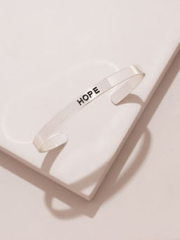Pipa Bella by Nykaa Fashion - Silver Plated 'Hope' Cuff Bracelet