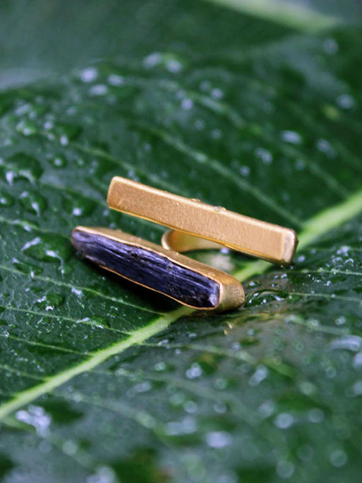 Pipa Bella by Nykaa Fashion Gold Plated Ring With Purple Stone