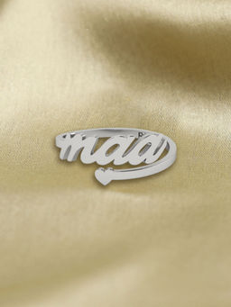 Pipa Bella by Nykaa Fashion - Silver Plated Cursive Heart-Lined Maa Ring