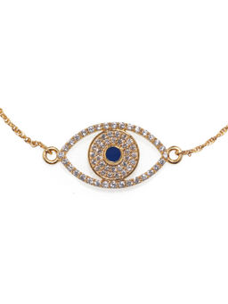 Pipa Bella by Nykaa Fashion - Elegant Gold Plated CZ Studded Evil Eye Bracelet