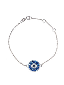 Pipa Bella by Nykaa Fashion - Dainty Silver Plated Evil Eye CZ Studded Bracelet
