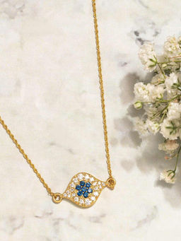 Pipa Bella by Nykaa Fashion - Dainty Gold Plated Evil Eye Studded CZ Necklace