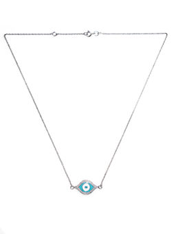 Pipa Bella by Nykaa Fashion - Elegant Silver Plated Evil Eye CZ Studded Necklace