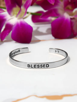 Pipa Bella by Nykaa Fashion - Silver Plated Blessed Cuff Bracelet