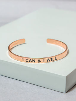 Pipa Bella by Nykaa Fashion - Rose Gold Plated I Can & I Will Bangle