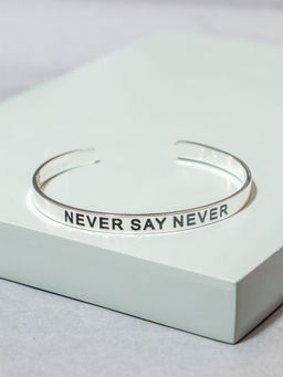 Pipa Bella by Nykaa Fashion - Silver Plated Never Say Never Karma Bangle