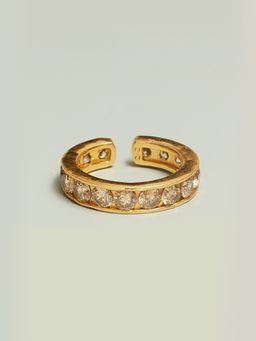 Pipa Bella by Nykaa Fashion - Gold Ring With Champagne Studs