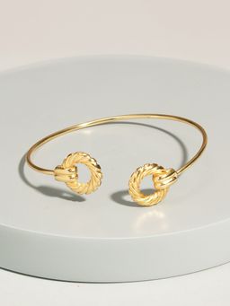 Pipa Bella by Nykaa Fashion - Gold-Plated Adjustable Textured Cuff Bracelet