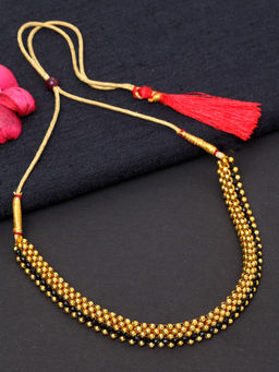 PANASH - Gold-Plated Black Choker Necklace