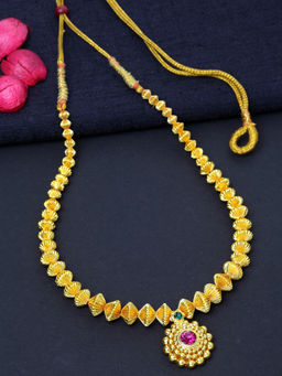 PANASH - Gold-Plated Purple Handcrafted Statement Necklace