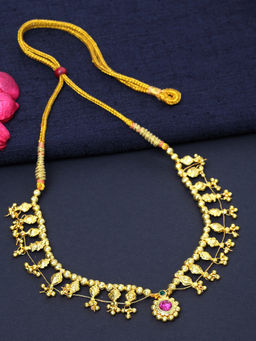 PANASH - Gold-Plated Purple Handcrafted Necklace