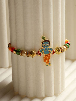PANASH - Gold-Toned Shri Krishna Designer Rakhi