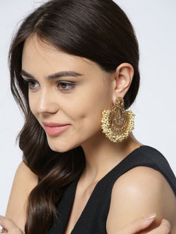 PANASH - Gold-Plated Handcrafted Crescent Shaped Chandbalis