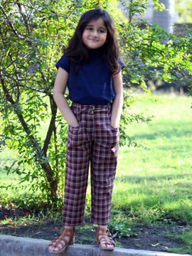 checkered pants and top set