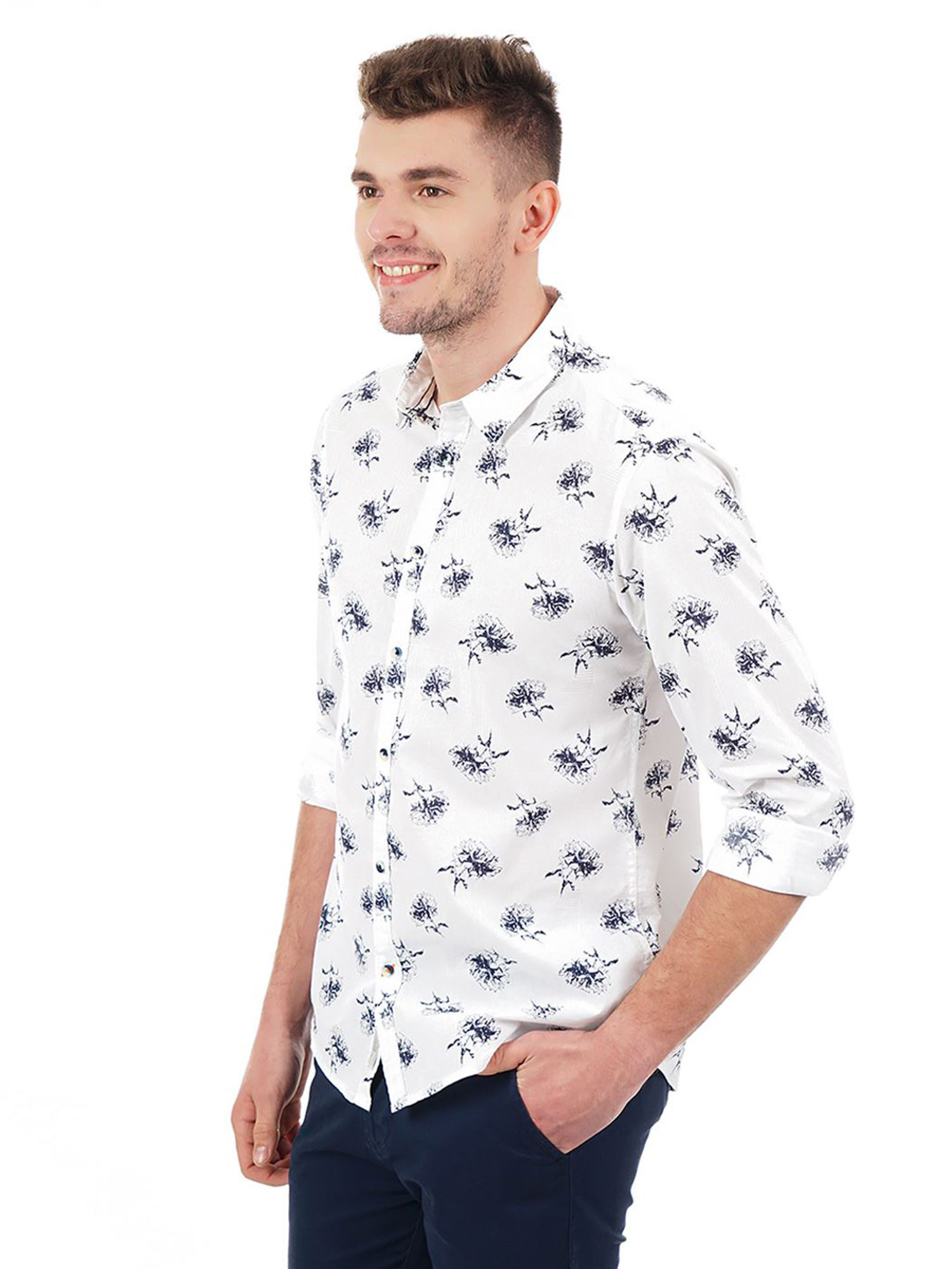 Pepe Jeans White Printed Shirt Online 