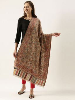 Pashmoda - Women Beige Kaani Woven Design Stole