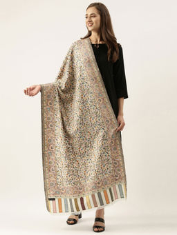 Pashmoda - Women White Kaani Woven Design Stole