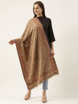 Pashmoda - Women Beige Kaani Woven Design Stole