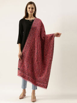 Pashmoda - Women Pink Kaani Woven Design Stole