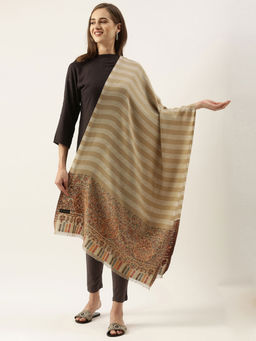 Pashmoda - Women Beige Kaani Woven Design Stole