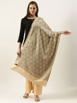 Pashmoda - Women Beige Kaani Woven Design Stole