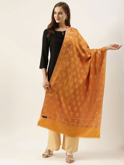 Pashmoda - Women Yellow Kaani Woven Design Stole