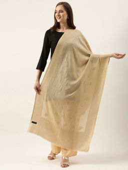 Pashmoda - Women Beige Kaani Woven Design Stole
