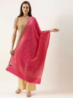 Pashmoda - Women Pink Kaani Woven Design Stole