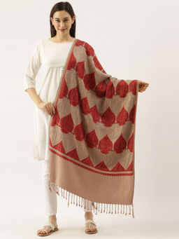 Pashmoda - Women Beige Aari Embroidered Stole